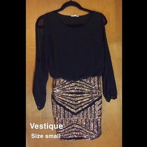 Black and gold dress